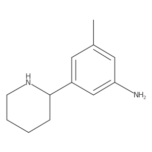 3-Methyl-5-(piperidin-2-YL)aniline结构式