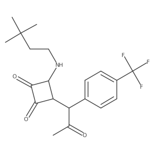 1,2-Cyclobutanedione, 3-[(3,3-dimethylbutyl)amino]-4-[2-oxo-1-[4-(trifluoromethyl)phenyl]propyl]-结构式