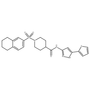 4-Piperidinecarboxamide, 1-[(5,6,7,8-tetrahydro-2-naphthalenyl)sulfonyl]-N-[5-(2-thienyl)-1H-pyrazol-3-yl]- Structure