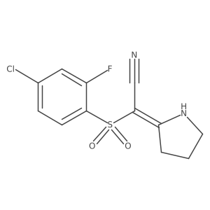(2E)-[(4-chloro-2-fluorophenyl)sulfonyl](pyrrolidin-2-ylidene)acetonitrile Structure