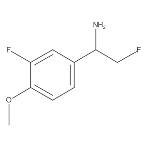 2-Fluoro-1-(3-fluoro-4-methoxyphenyl)ethan-1-amine结构式