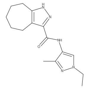 N-(1-ethyl-3-methyl-1H-pyrazol-4-yl)-2,4,5,6,7,8-hexahydrocyclohepta[c]pyrazole-3-carboxamide Structure