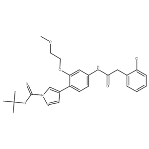 4-[4-[[2-(2-Chlorophenyl)acetyl]amino]-2-(2-methoxyethoxy)phenyl]-1h-pyrazole-1-carboxylic acid 1,1-dimethylethyl ester Structure