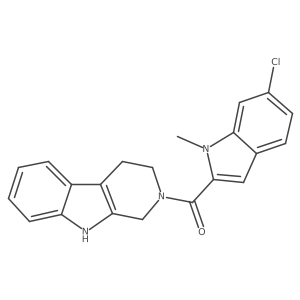 (6-chloro-1-methyl-1H-indol-2-yl)(1,3,4,9-tetrahydro-2H-beta-carbolin-2-yl)methanone Structure
