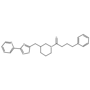 4-Phenyl-1-(3-((3-(pyrazin-2-yl)-1,2,4-oxadiazol-5-yl)methyl)piperidin-1-yl)butan-1-one结构式