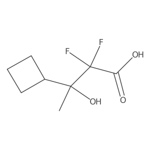 3-Cyclobutyl-2,2-difluoro-3-hydroxybutanoic acid结构式