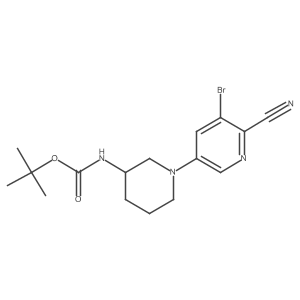 (R)-tert-butyl 1-(5-bromo-6-cyanopyridin-3-yl)piperidin-3-ylcarbamate Structure