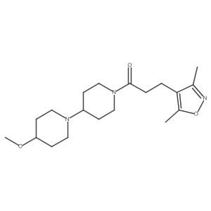 3-(3,5-Dimethylisoxazol-4-yl)-1-(4-methoxy-[1,4'-bipiperidin]-1'-yl)propan-1-one Structure