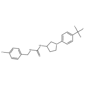 1-(4-Chlorobenzyl)-3-(1-(5-(trifluoromethyl)pyridin-2-yl)pyrrolidin-3-yl)urea Structure