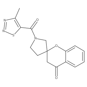 1'-(4-Methyl-1,2,3-thiadiazole-5-carbonyl)spiro[chroman-2,3'-pyrrolidin]-4-one结构式