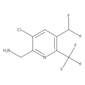 2-(Aminomethyl)-3-chloro-5-(difluoromethyl)-6-(trifluoromethyl)pyridine Structure