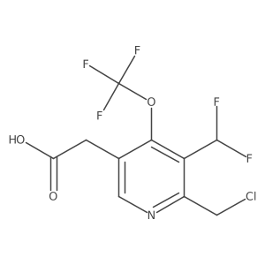 2-(Chloromethyl)-3-(difluoromethyl)-4-(trifluoromethoxy)pyridine-5-acetic acid Structure