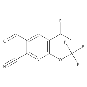 5-(Difluoromethyl)-3-formyl-6-(trifluoromethoxy)picolinonitrile结构式