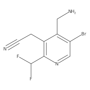 2-(4-(Aminomethyl)-5-bromo-2-(difluoromethyl)pyridin-3-yl)acetonitrile结构式