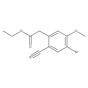 Ethyl 4-bromo-2-cyano-5-methoxyphenylacetate结构式