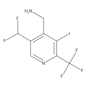 (5-(Difluoromethyl)-3-iodo-2-(trifluoromethyl)pyridin-4-yl)methanamine Structure