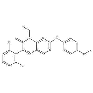 6-(2,6-Dichlorophenyl)-8-ethyl-2-(4-methoxyphenylamino)-8H-pyrido[2,3-d]pyrimidin-7-one结构式