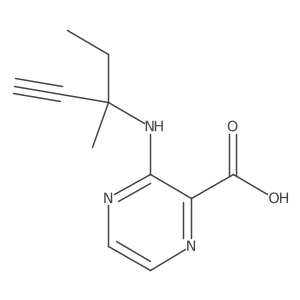 3-[(3-Methylpent-1-yn-3-yl)amino]pyrazine-2-carboxylic acid结构式