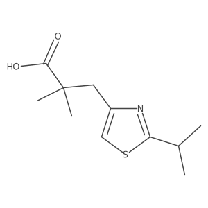 2,2-Dimethyl-3-[2-(propan-2-yl)-1,3-thiazol-4-yl]propanoic acid结构式