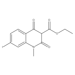 Ethyl 7-iodo-1-methyl-2,4-dioxo-1,2,3,4-tetrahydroquinoline-3-carboxylate结构式