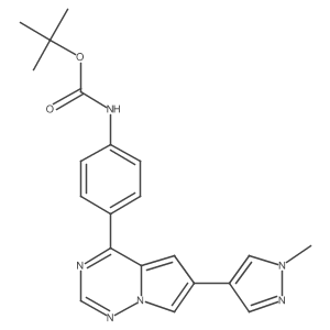 tert-Butyl (4-(6-(1-methyl-1H-pyrazol-4-yl)pyrrolo[2,1-f][1,2,4]triazin-4-yl)phenyl)carbamate结构式