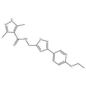 N-((3-(6-ethoxypyridin-3-yl)-1,2,4-oxadiazol-5-yl)methyl)-3,5-dimethyl-1H-pyrazole-4-carboxamide Structure