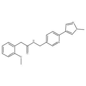 2-(2-methoxyphenyl)-N-((6-(1-methyl-1H-pyrazol-4-yl)pyridin-3-yl)methyl)acetamide结构式