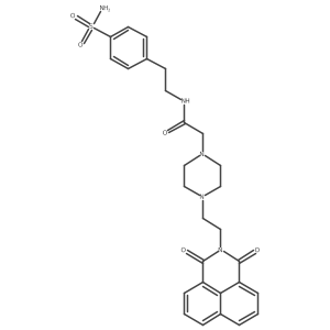 2-(4-(2-(1,3-dioxo-1H-benzo[de]isoquinolin-2(3H)-yl)ethyl)piperazin-1-yl)-N-(4-sulfamoylphenethyl)acetamide结构式