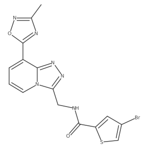 4-bromo-N-((8-(3-methyl-1,2,4-oxadiazol-5-yl)-[1,2,4]triazolo[4,3-a]pyridin-3-yl)methyl)thiophene-2-carboxamide结构式