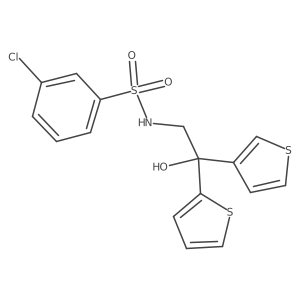 3-chloro-N-(2-hydroxy-2-(thiophen-2-yl)-2-(thiophen-3-yl)ethyl)benzenesulfonamide Structure