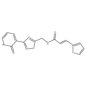 (E)-3-(furan-2-yl)-N-((3-(2-oxo-1,2-dihydropyridin-3-yl)-1,2,4-oxadiazol-5-yl)methyl)acrylamide结构式