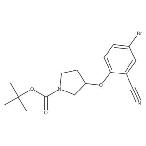 Tert-butyl 3-(4-bromo-2-cyanophenoxy)pyrrolidine-1-carboxylate结构式