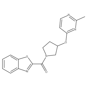 2-{3-[(2-Methylpyrimidin-4-yl)oxy]pyrrolidine-1-carbonyl}-1,3-benzothiazole结构式