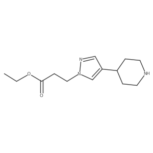 ethyl 3-[4-(piperidin-4-yl)-1H-pyrazol-1-yl]propanoate结构式