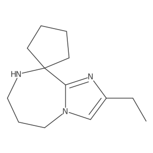 2'-Ethyl-5',6',7',8'-tetrahydrospiro[cyclopentane-1,9'-imidazo[1,2-a][1,4]diazepine]结构式