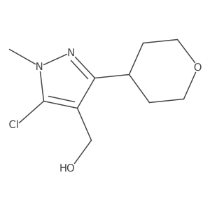 [5-chloro-1-methyl-3-(oxan-4-yl)-1H-pyrazol-4-yl]methanol结构式