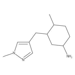 4-methyl-3-[(1-methyl-1H-pyrazol-4-yl)methyl]cyclohexan-1-amine结构式