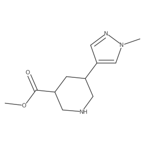 methyl 5-(1-methyl-1H-pyrazol-4-yl)piperidine-3-carboxylate结构式