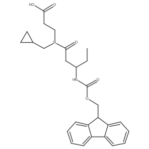 3-[(3S)-N-(cyclopropylmethyl)-3-({[(9H-fluoren-9-yl)methoxy]carbonyl}amino)pentanamido]propanoic acid Structure