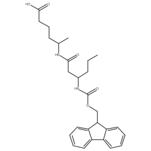 5-[(3R)-3-({[(9H-fluoren-9-yl)methoxy]carbonyl}amino)hexanamido]hexanoic acid结构式