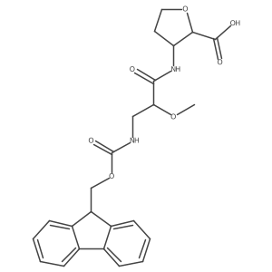 3-[3-({[(9H-fluoren-9-yl)methoxy]carbonyl}amino)-2-methoxypropanamido]oxolane-2-carboxylic acid结构式