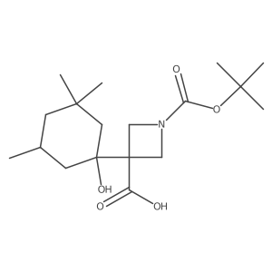 1-[(Tert-butoxy)carbonyl]-3-(1-hydroxy-3,3,5-trimethylcyclohexyl)azetidine-3-carboxylic acid Structure
