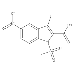 3-iodo-1-methanesulfonyl-5-nitro-1H-indole-2-carboxylic acid Structure