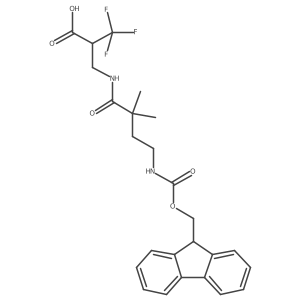 2-{[4-({[(9H-fluoren-9-yl)methoxy]carbonyl}amino)-2,2-dimethylbutanamido]methyl}-3,3,3-trifluoropropanoic acid Structure