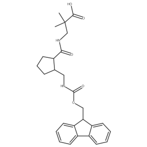3-({2-[({[(9H-fluoren-9-yl)methoxy]carbonyl}amino)methyl]cyclopentyl}formamido)-2,2-dimethylpropanoic acid Structure