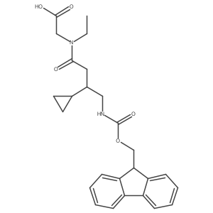 2-[3-cyclopropyl-N-ethyl-4-({[(9H-fluoren-9-yl)methoxy]carbonyl}amino)butanamido]acetic acid Structure