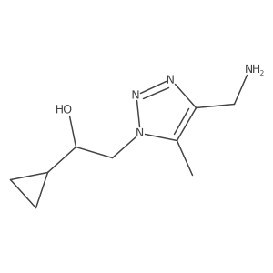 2-[4-(aminomethyl)-5-methyl-1H-1,2,3-triazol-1-yl]-1-cyclopropylethan-1-ol结构式