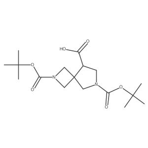 2,6-Bis[(tert-butoxy)carbonyl]-2,6-diazaspiro[3.4]octane-8-carboxylic acid结构式
