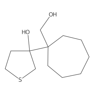 3-[1-(Hydroxymethyl)cycloheptyl]thiolan-3-ol结构式