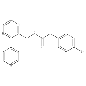 2-(4-bromophenyl)-N-((3-(pyridin-4-yl)pyrazin-2-yl)methyl)acetamide结构式